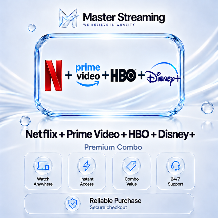 Netflix + Prime Video + HBO Max + Disney+ Premium Combo